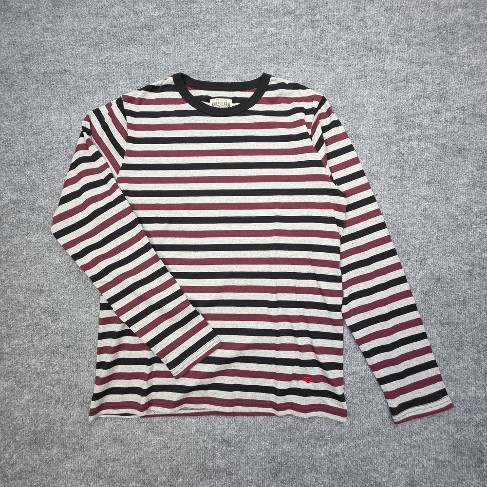 BEAMS Long Sleeve T-Shirt M Cotton Striped Border Bum CrewNeck
